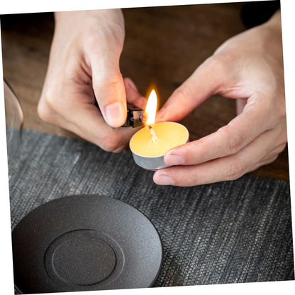 Cabilock 16Pcs Smokeless Tea Light Candles Set Unscented Round Compact Candles Natural Wax for Tea House and Office Use Long Burning Mini