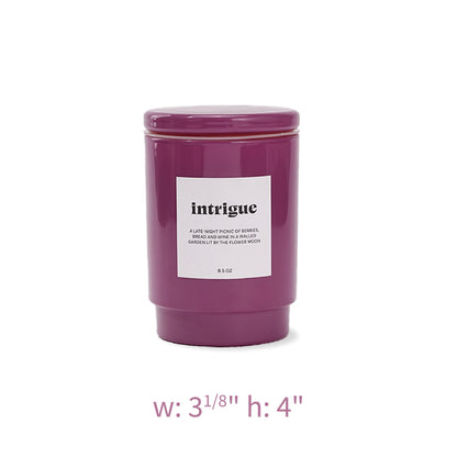 AromaLight 8.5oz with Lid Glass Jar Candle in Plum – Midnight Berry Sandalwood Scent, Intrigue Collection, Luxury Mini Candle