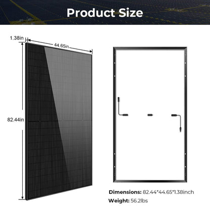 SUNGOLDPOWER 10PCS 500W Solar Panels Monocrystalline UL 61730, Grade A Solar Cell, Waterproof IP68, High Efficiency Solar Panel On/Off Grid Supplies for RV, Tiny house, Marine, Household (Total 5000W)