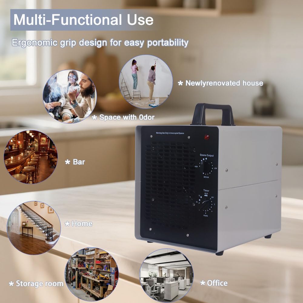 0zone Generator, 4500 Sq/Ft Portable 0zone Machine Ionizer for Commercial, Industrial, Car, Home, Basement