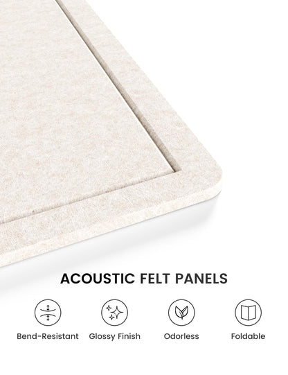 Fluxynara Large Bulletin Board, 47.2" x 35.4" Cork Board Alternative with 24 Safe Removable Adhesive Tabs, Foldable Felt Pin Board for Home Office, Classroom, Bedroom,Entryway for Walls—Oatmeal