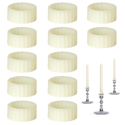 Funria 12pcs Silicone Rubber Candle Grippers - Non-Slip Adapter Hugger Rings for Taper Candles, Holders & Cups, Drip Protector to Keep Bougie Upright for Tapers and Candles