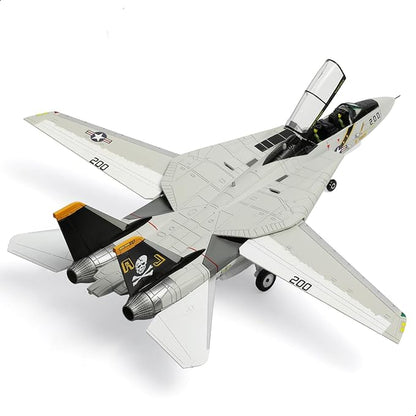 F-14 Tomcat VF-84 Jolly Rogers 1/72 Scale Die-Cast Metal Pre-Built Fighter Jet Model with Detachable Missiles and Adjustable Tail Fins Military Enthusiasts Gift