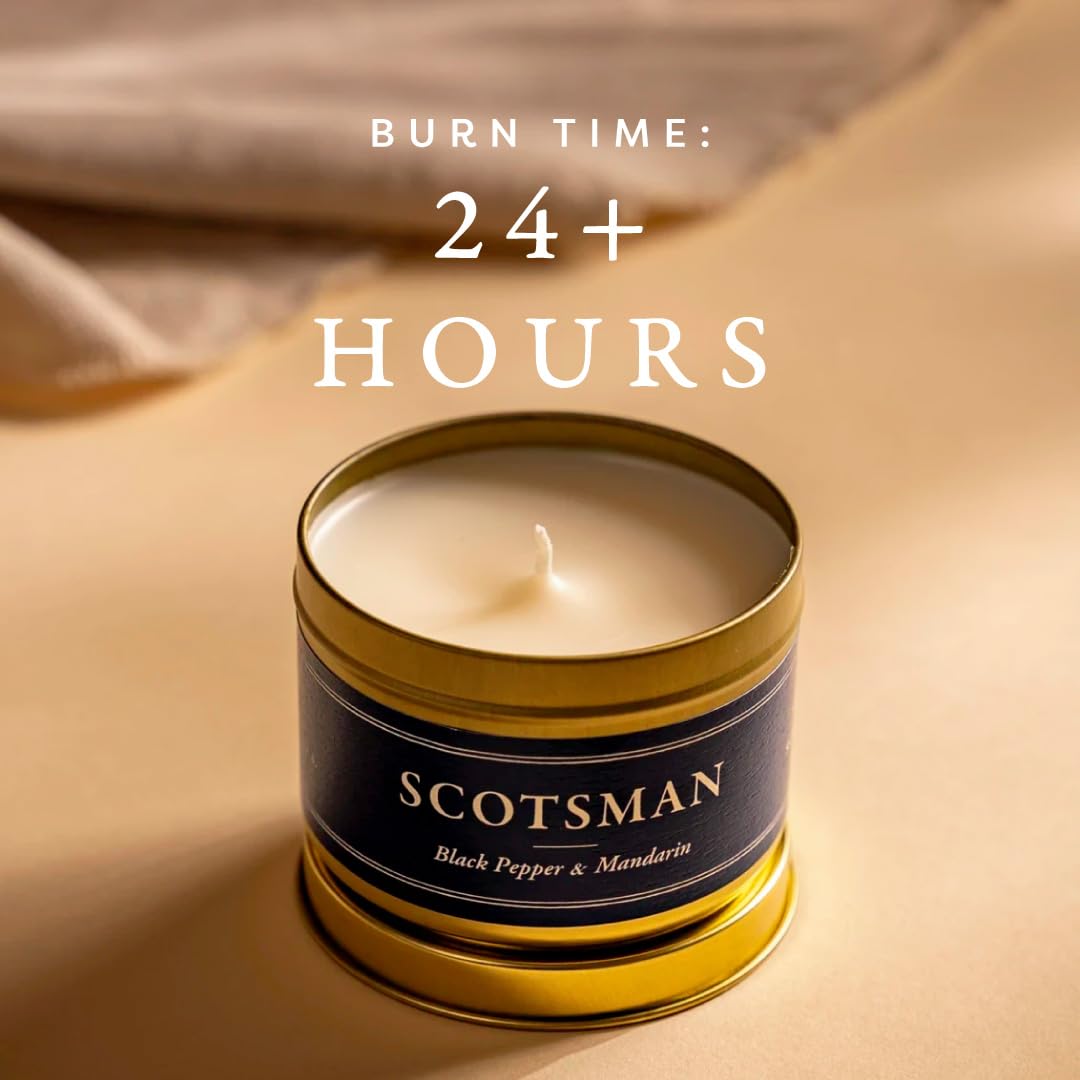 Scent Library Scotsman Scented Candle | Designed by Erin Napier | Soy Wax Blend | Made in The USA by Laurel Mercantile | Long-Lasting 24+ Hour Burn Time (5 oz) | Great Gift for Men and Home