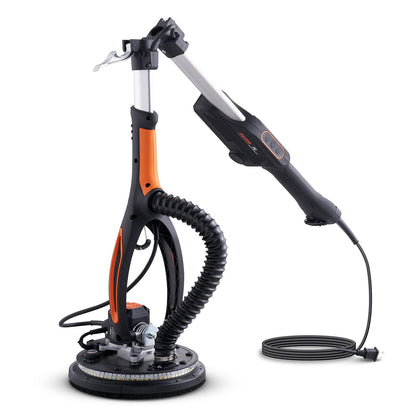 VEVOR Drywall Sander, 800W Brushless Motor Electric Sander, Variable Speed 1000-2300 RPM, Foldable Ceiling Sander with Double-Deck LED Lights, Extendable Handle, 12 Sanding Discs