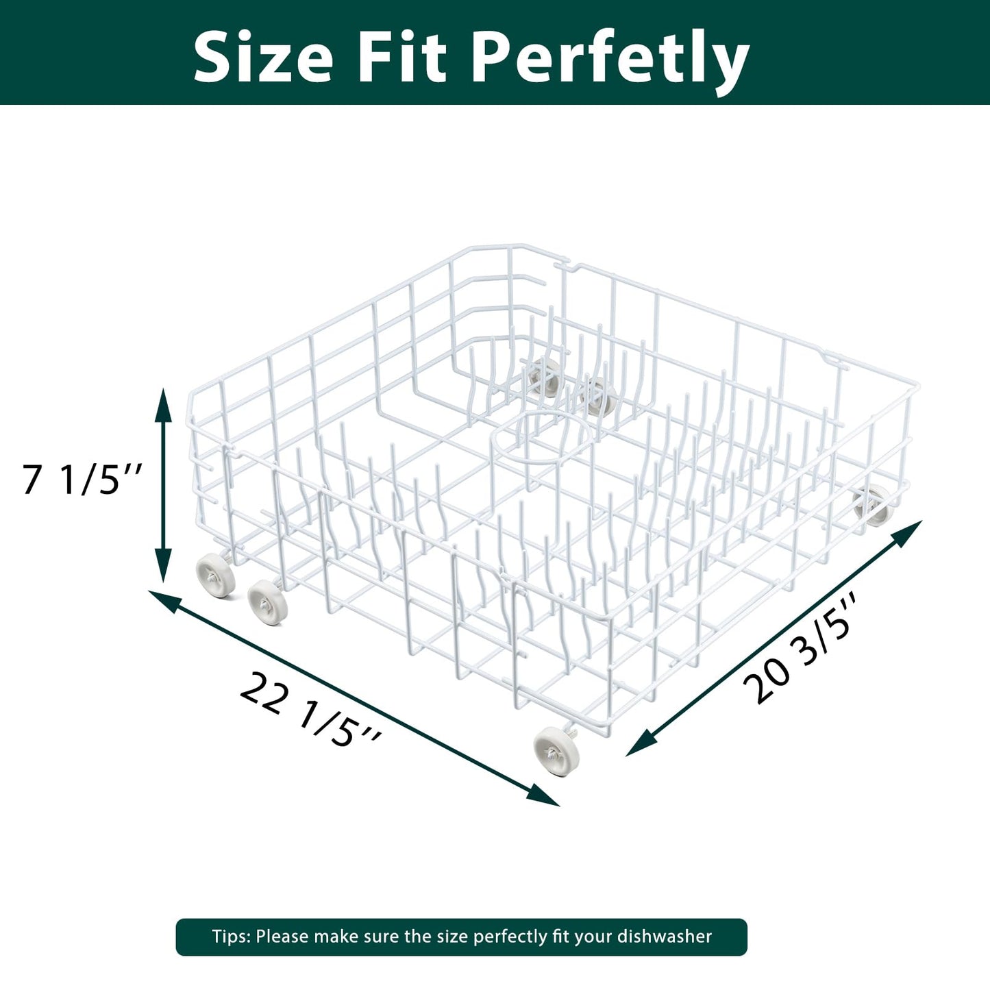 WD28X31819 WD28X10284 Lower Dishwasher Rack Replacement Parts for GE Lower Dish Rack Dishwasher Roller Wheels GE GSD2100V55BB GSD2100V70BB GSD2100V55WW Built-In Bottom Dishrack Assembly 1 Pcs