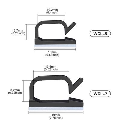 XHF 120 PCS Adhesive Cable Wire Clips Black, Outdoor Cable Management Wire Organizer Cord Holder for Under Desk, Car, Wall, TV PC Ethernet Cable