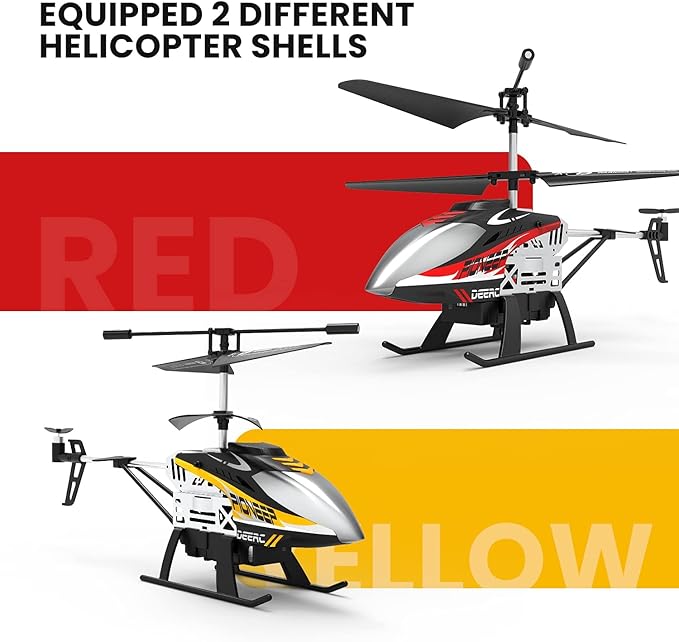 DEERC DE52 Remote Control HelicopterAltitude Hold RC Helicopters with Storage Case Extra Shell2.4GHz Aircraft Indoor Flying Toy with High&ampLow Speed Mode2 Modular Battery for 24 Min Play Boys Gi
