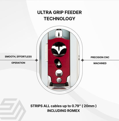StripMeister Original Pro Drill-Powered Wire Stripper with ULTRA GRIP Feeder Jam-Free Performance Durable Portable Copper Wire Stripping Machine