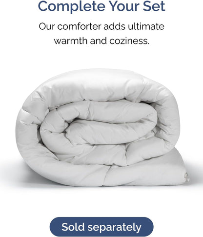 Skiennix Extra Deep Cal King Sheet Set - 6-Piece Breathable Cooling Luxury Bedding - Soft Wrinkle-Free Heathered Blue