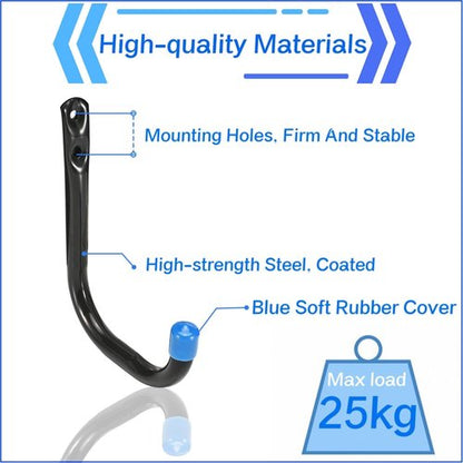 Heavy Duty Garage Storage Hooks by J Utility - 4-Inch Wall Mount Organizers for Tools, Bikes & Ladders | 10 Pack