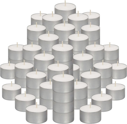 BOLSIUS 50 Unscented Tea Lights - 8 Hours Burn Time - Premium European Quality - Consistent Smokeless Flame - 100% Cotton Wick - Dinner, Wedding, Party, Restaurant, Spa, Church, & Home Décor Tealights