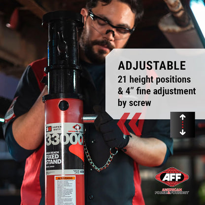 AFF 16.5 Ton Fixed High Truck Stand - Adjustable Height Vehicle Lift- Super Heavy Duty