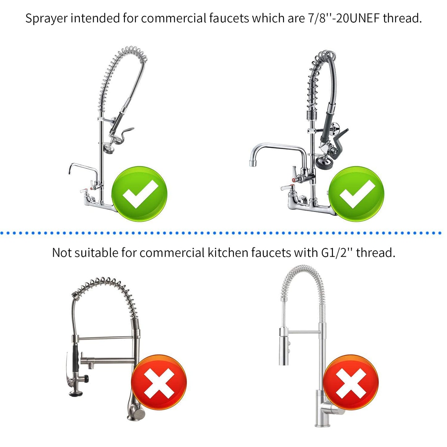 BESTJEEF Pre Rinse Sprayer Commercial Sink Faucet Spray Valve Chrome Finished (Black), (IM-US-KH12)
