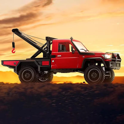 1/12 RC Crane Truck MN-82T LC79 RTR RC Crawler 4WD Off-Road Tow Car RTR 2.4GHz RC Pick-up Trail Truck for Adults Hobby Toys (Red)