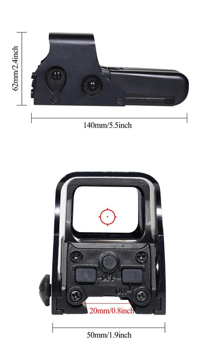 552 Holographic Sight Tactical Red Dot Sights Holo Reflex Sight for Rifle 20mm Rail Parallax Outdoor Shockproof