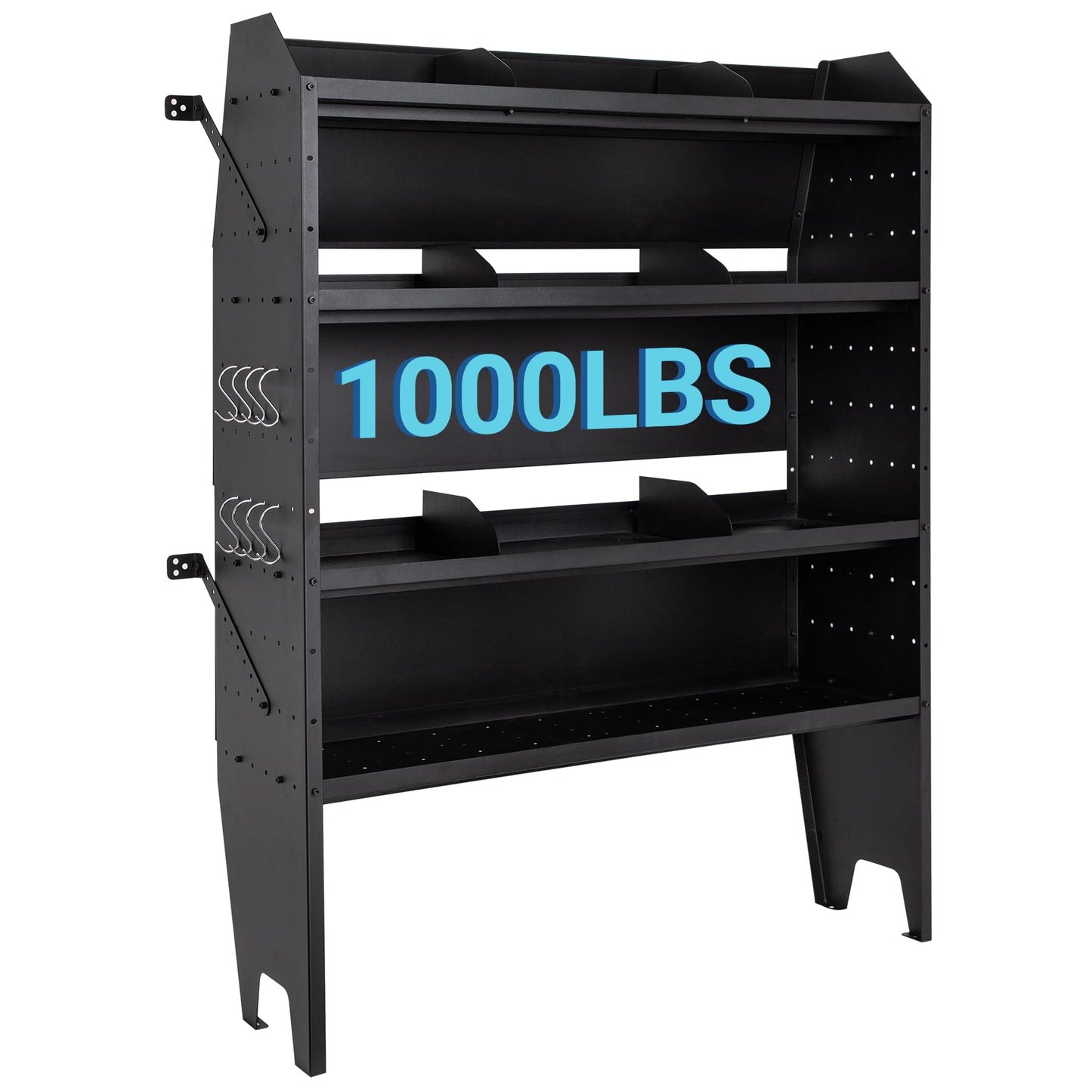 Eastrexon Van Shelving w/ 1000LBS Capacity, Heavy-Duty Steel Cargo Storage System, Universal Fit Ford Transit/RAM ProMaster/Chevy Express/Nissan NV/Sprinter, 32" W x 60" H x 13" D