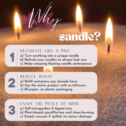 Foton Sandle Pearled Candle – Tri-Pack (3 x 10oz) – Vanilla, Clean Laundry & Black Unscented, Non-Toxic, Luxury & Long-Lasting – Up to 180 Hours – with 15 Wicks Each