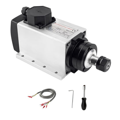 CNC Spindle CNC Motor 110V 2.2KW 2200W ER20 Square Air Cooled Spindle Motor 4 Bearings 24000RPM 400HZ for CNC Router Machine