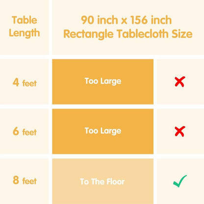 BRILLMAX 6 Pack White Tablecloths 90 x 156 Inch for 8ft Rectangle Tables - 150 GSM Polyester Fabric, Floor Length Drop, Water, Stain & Wrinkle Resistant Cloth Cover for Wedding Reception Banquet