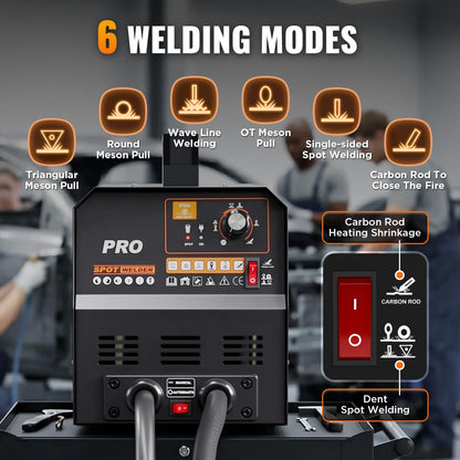 Dent Puller Welder 3500W 4200A Stud Welder Dent Repair Kit 6 Welding Modes Auto Body Spot Welder Dent Puller Machine Dent Removal Tool with Auto/Manual Welding & Overheat Protection for Car/Truck 110V