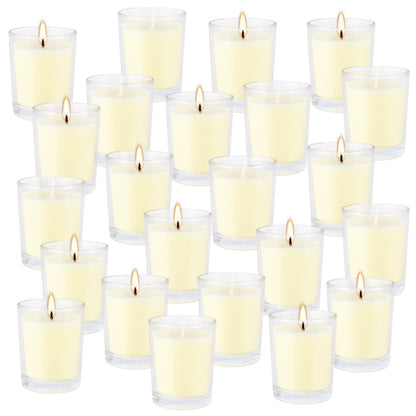 Set of 20 x 2.0 oz Votive Citronella Candles in Glass Cup Decorative Candle Yellow Citronella Tea Lights Indoor Outdoor Patio Scented Candles Bulk…