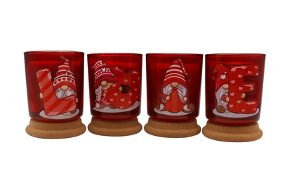 Valentine’s Day Scented Soy Candle – Romantic Blossom Scent, 10.5 oz Red Glass Jar, Gift-Ready | Soy Wax Candle Infused with Geranium, Patchouli, Tangerine, Rose Petals and More (Gnome Love Set)