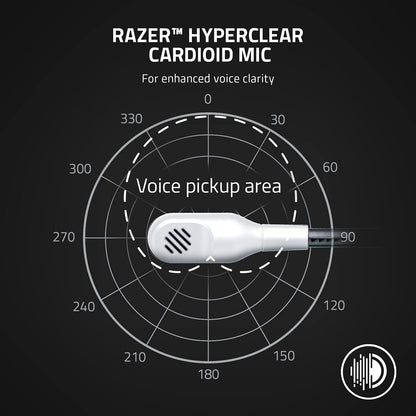 Razer Kaira Wireless Gaming Headset for Xbox Series X|S, Xbox One: Triforce Titanium 50mm Drivers - Cardioid Mic - Breathable Memory Foam Ear Cushions - EQ Pairing Button - Windows Sonic - White