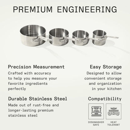 Made In Cookware | Measuring Cup Set | Stainless Steel | Stackable | Dishwasher Safe