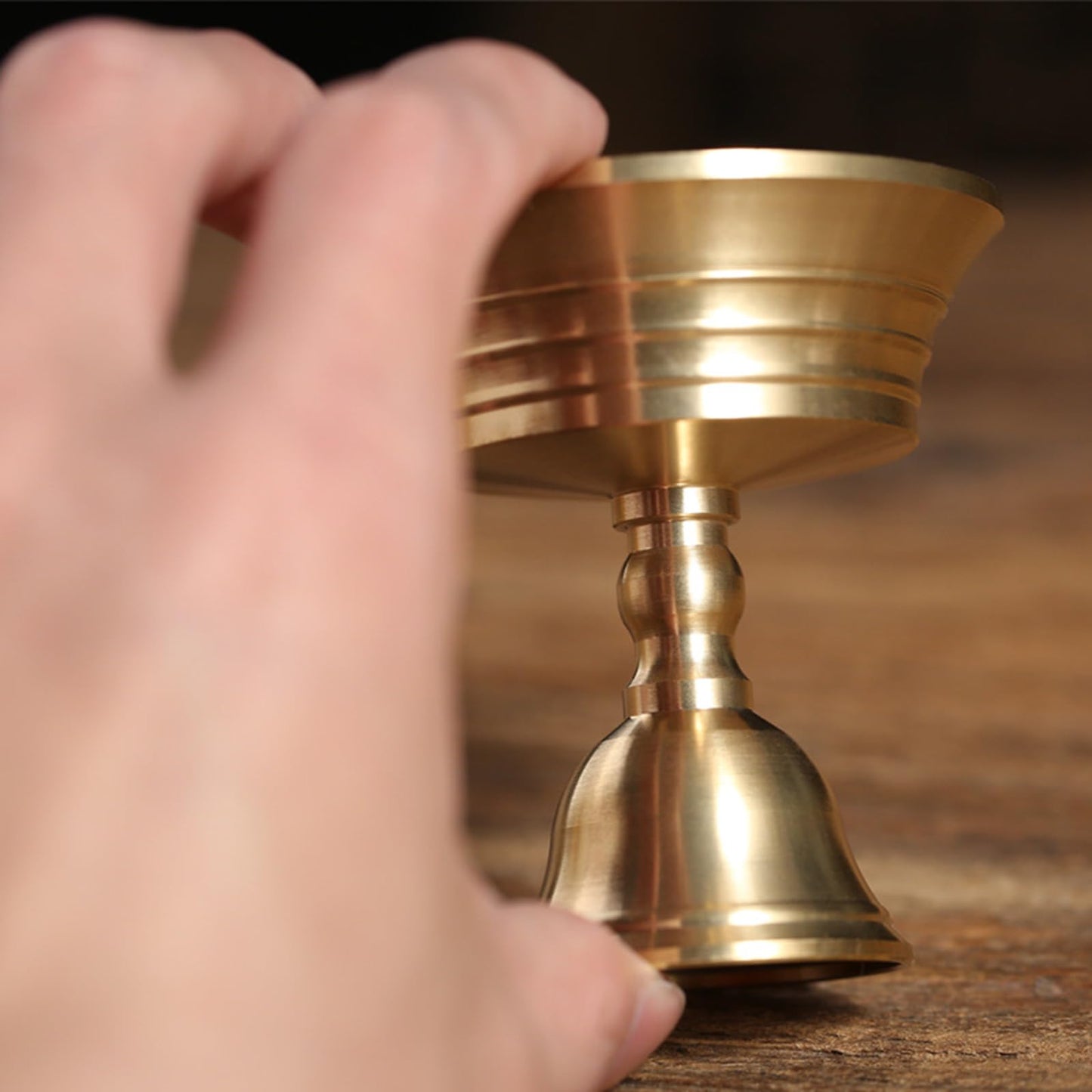 Brass Candlestick for Buddhist Temples Butter Lamp Holder Golden Tealight Candle Stand for Altars Decors Candleholder Brass Candle Base