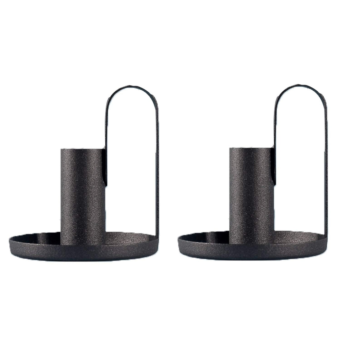 XILIN-1987 Candle Holderss 2 Pcs Iron Make Candle Holder, Decorative Cone Candle Candlestick, Pedestal Candle Stand, Incense Cones, Spa, Party，Weddings (Black) Decorative Candlestick
