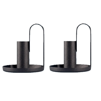XILIN-1987 Candle Holderss 2 Pcs Iron Make Candle Holder, Decorative Cone Candle Candlestick, Pedestal Candle Stand, Incense Cones, Spa, Party，Weddings (Black) Decorative Candlestick
