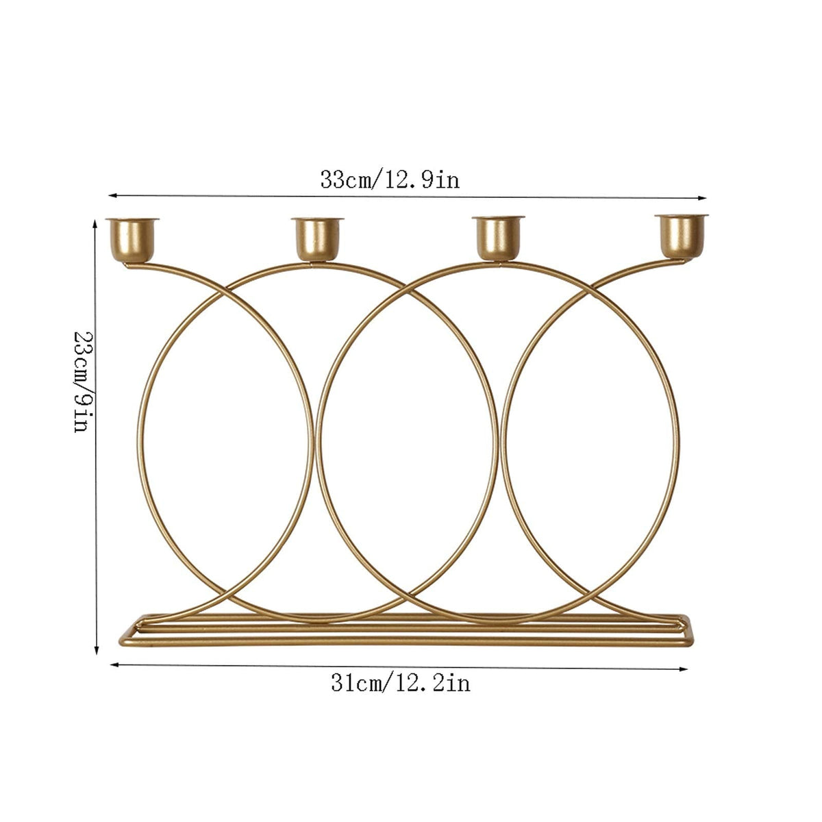 Candle Holderss Golden Taper Candle Holders Wrought Iron 4-Candles Fireplace Candelabra Candlestick Holder Centerpieces for Mantle Wedding Party Dinner Table Decoratin Decorative Candlestick