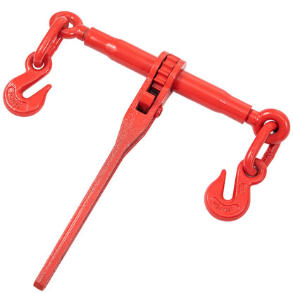 VEVOR Chain Load Binder, 5/16" Tie Down Kit w/ 7100LBS Working Load Capacity and Two Grab Hooks, Includes (4) Ratchet Binders - (4) 21' Grade 80 Chains, Transport Load Package for Hauling, Towing