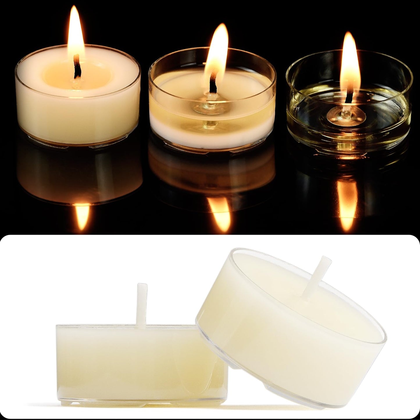 JONERAY 48 Packs Pure Beeswax Tealight Candles Bulk-4 Hour Long Burn Time, Unscented and Smokeless Candles for Home Deco,Wedding (Ivory)