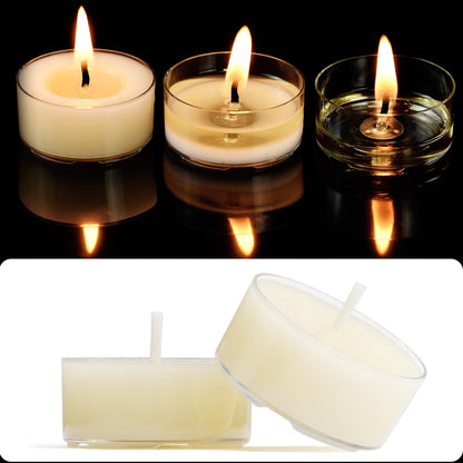 JONERAY 48 Packs Pure Beeswax Tealight Candles Bulk-4 Hour Long Burn Time, Unscented and Smokeless Candles for Home Deco,Wedding (Ivory)