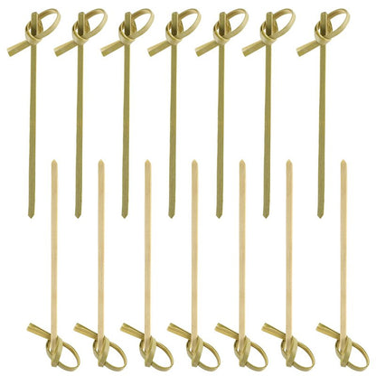 Natural Bamboo Cocktail Picks With Looped Knot Great for Cocktail Party Barbeque Snacks Club Sandwiches Bamboo Fancy Sticks Hold Food on Stick Together,100Pieces,4 Inches