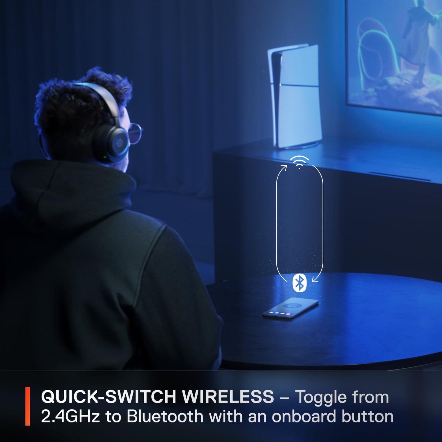 SteelSeries Arctis Nova 5 Wireless Multi-System Gaming Headset — Neodymium Magnetic Drivers — 100+ Audio Presets — 60 HR Battery — 2.4GHz or BT — ClearCast Gen2.X Mic — PC, PS5, PS4, Switch, Mobile