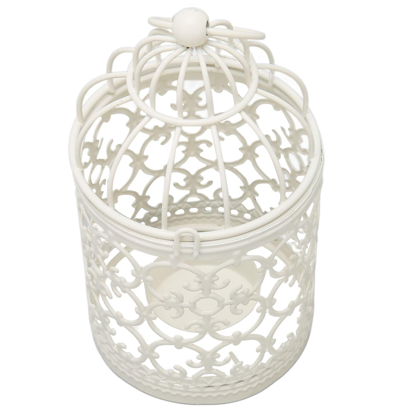Tea Light Lantern Hollow Pattern Decorative Metal Bird Cage Candle Holder for Dining Table Wedding Party