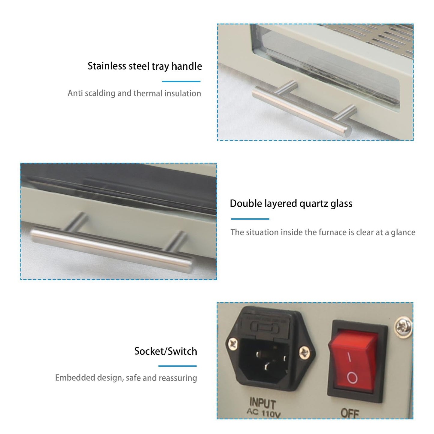 T962 Reflow Oven,110v 800w Reflow Soldering Station, Intelligent Infrared IC Heater,Welding area 7.08×9.25in for Pcb Chip Aluminum Substrate Lamp Bead