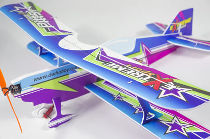 Viloga Mini RC Plane Kit PP Foam Airplane, 450mm Wingspan Pitts 3D Aerobatic Biplane Model Kit to Build for Adults, DIY Sport Airplane for Indoor & Park Flyer (KIT+Motor+Servo+DSM2/X Compatible RX)