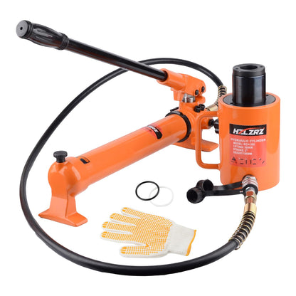 HZLZRZ 30 Ton Hydraulic Cylinder Jack Porta Power Ram 2" Stroke, CP-700B Manual Hydraulic Hand Pump, Hollow Single Acting Lifting Cylinders for Machinery Shipbuilding