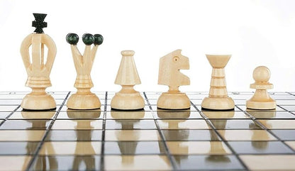 Chess and games shop Muba Beautiful Handcrafted Wooden Chess Set with Wooden Board and Handcrafted Chess Pieces - Gift idea Products (12.5'' (32 cm) Green)