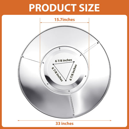 Retisee 4 Pack Patio Heater Reflector Shield - 33" Aluminum Heat Reflector Shield Top Dome Replacement Parts for Outdoor Propane Heaters
