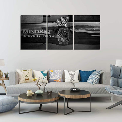 Wall Art Motivational Posters Inspirational Entrepreneur Positive Quotes Canvas Prints 3 Panels Painting Picture Wooden Framed Artwork Living Room Office Wall Decor-36 W x 16" H