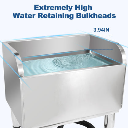 23 4/6in Stainless Steel Floor Mop Sink with Detachable Mop, Suitable for Laundry Rooms, Restaurants, Garages, Balconies, and Other Commercial Settings (23.6"L x 16.1"W x 21.6"H)