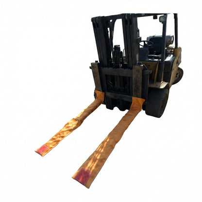 "Fork Tender" Forklift Fork Covers for Delicate Load Handling, Heavy Duty Hi Vis Nylon Protective Sleeve, Fits Forks 3"-6" Wide (36"-42" Long Forks)