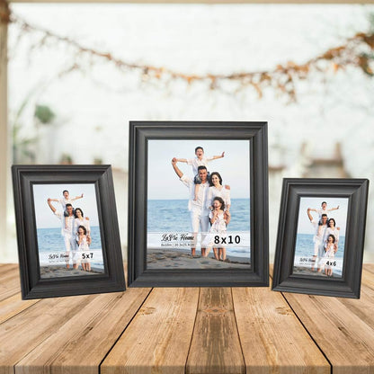 LaVie Home 8x10 Picture Frame - Rustic Black Design with Tempered Glass for Wall Mount & Tabletop Display