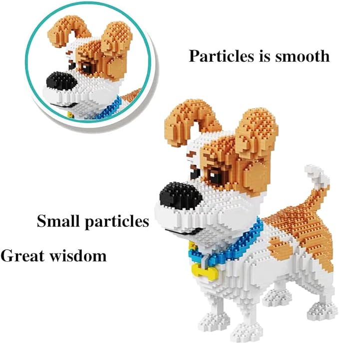 Mini Dog Building Blocks Pet Building Toy Bricks Micro Mini Blocks 3D Puzzle Building Blocks Set Toys Gifts for Kids or Adult (Standing Mike Dog 2100PCS)