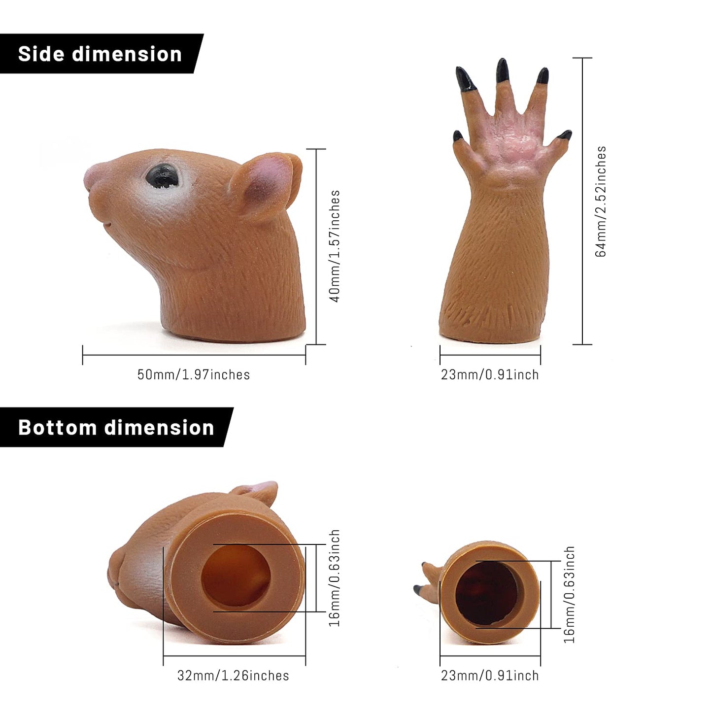 AQKILO Squirrel Finger Puppet Set, Animals Puppet Show Theater Props, Novelty Toys Weird Stuff Gifts